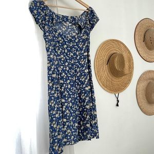 ROLLAS blue floral mini dress